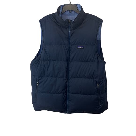 Patagonia Reversible Bivy Down Vest Mens XXL Blue Puffer Full Zip 27587 - Read - Picture 2 of 14